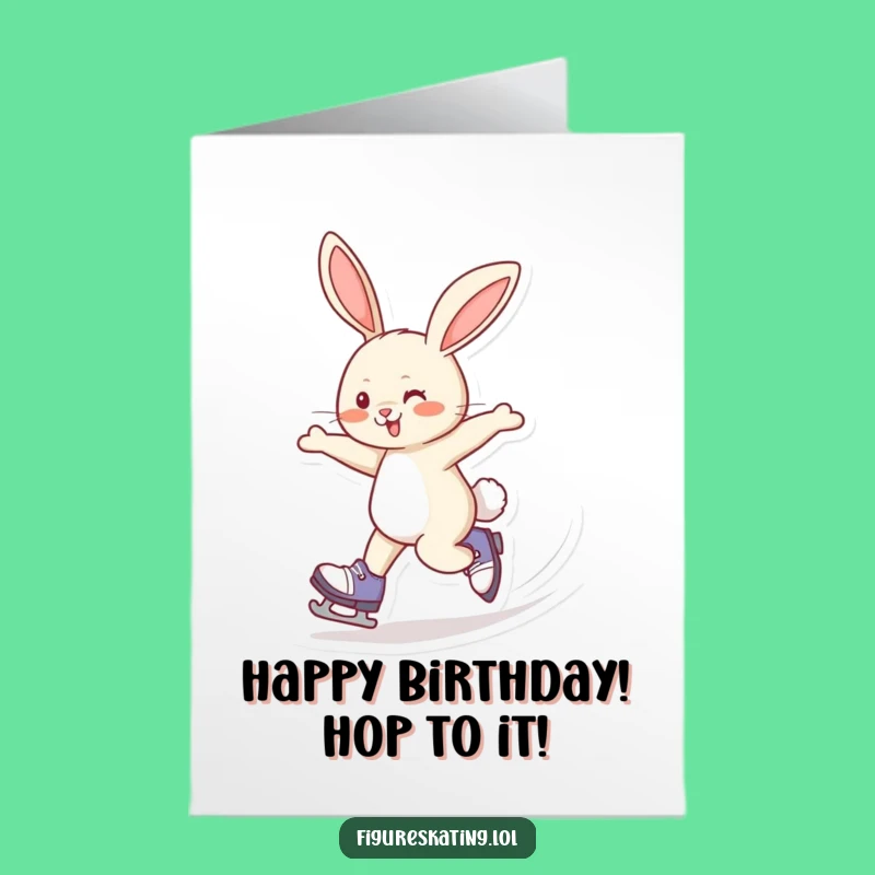 Free Printable Birthday Card: Speedy Rabbit Skater Funny Downloadable Gift