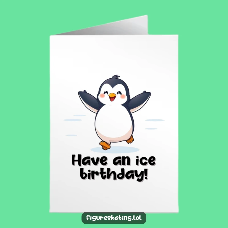 Free Printable Birthday Card: Happy Penguin Glide, Fun Downloadable Gift