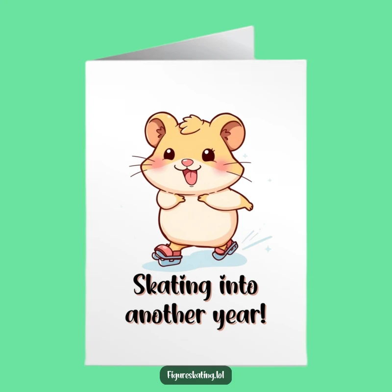 Free Printable Birthday Card: Happy Skating Hamster, Hilarious Downloadable Gift