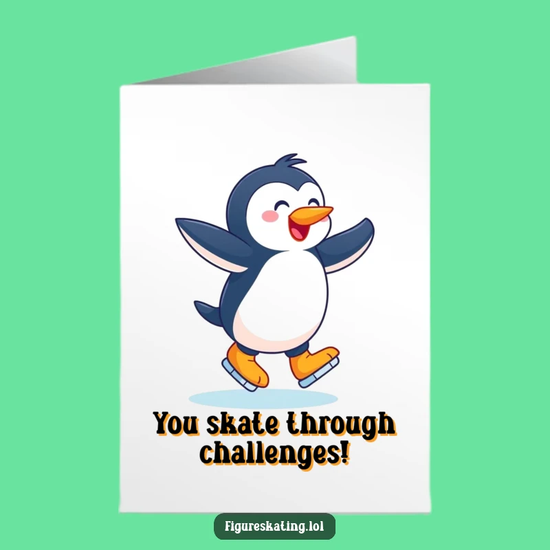 Congrats Free Printable Card: Penguin Skater Celebration, Humorous Downloadable Gift!