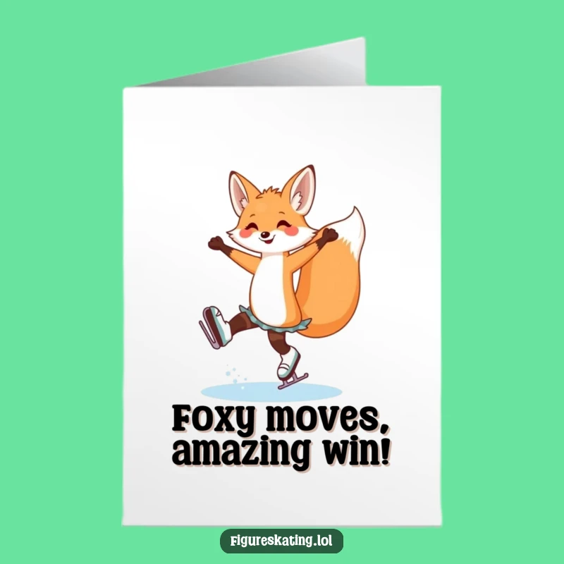Free Printable Congratulations Card: Fox Ballerina, Elegant Humorous Downloadable Gift for Achievements