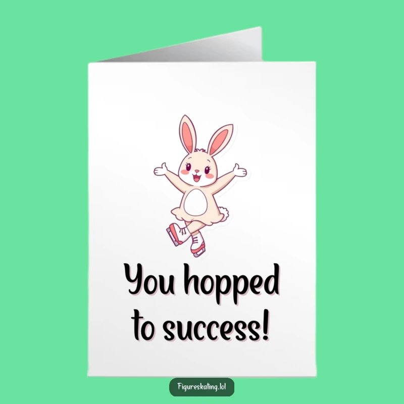 Free Printable Bunny Ice Skate Congrats Card - Graceful DIY Downloadable Gift