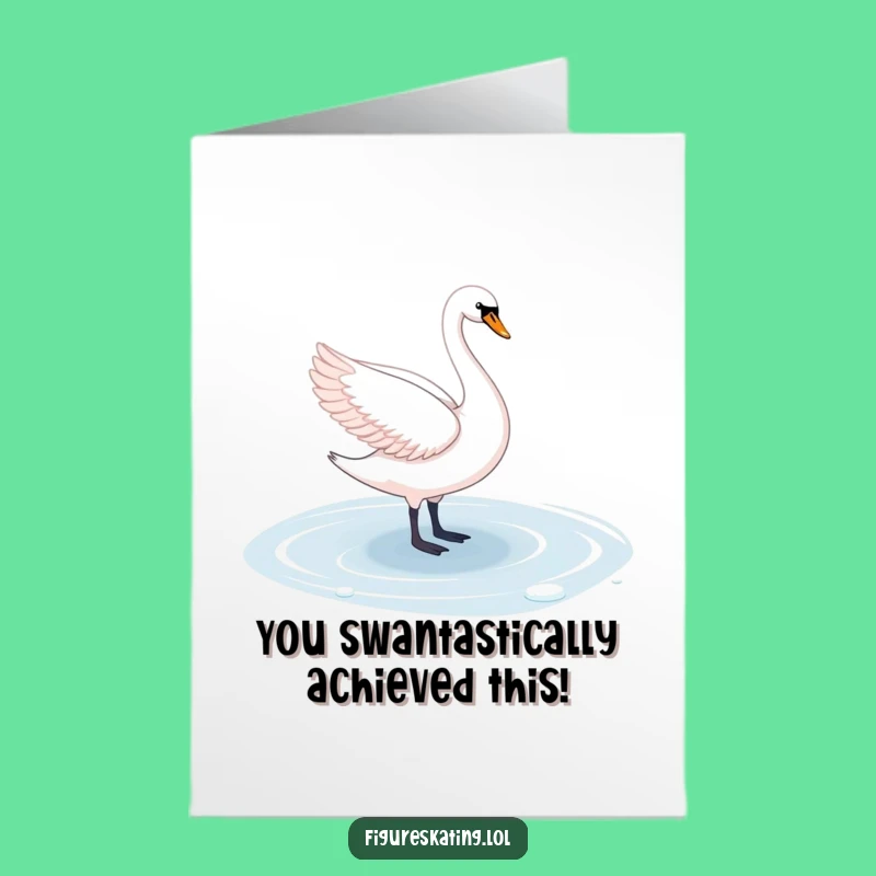 Free Printable Congrats Card: Graceful Swan Success, Downloadable & Print at Home Elegant Achievement Gift