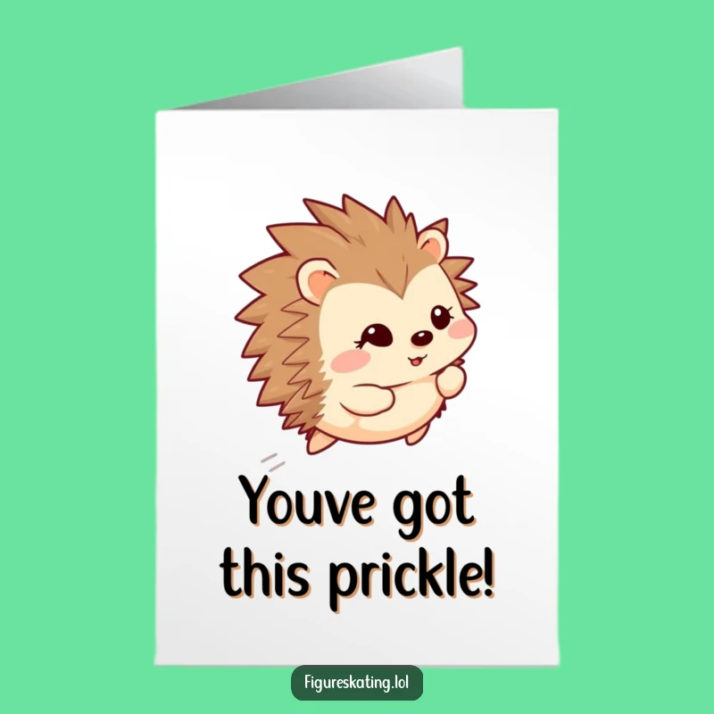Free Printable Congrats Card: Happy Hedgehog's Backward Glide - Funny Download