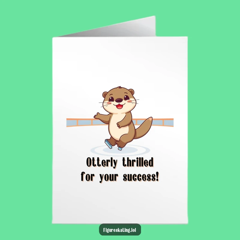 Free Printable Congrats Card: Otter Skater, Funny Celebration Gift