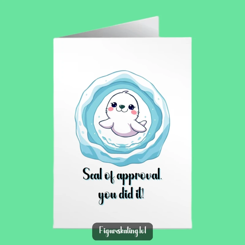 Free Printable Congratulations Card: Seal Jumper, Humorous Downloadable Gift for Big Wins