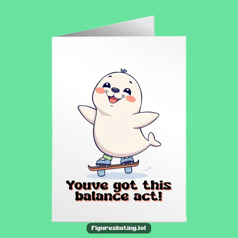 Free Printable Seal Skate Congrats Card - Funny Downloadable Achievement Gift