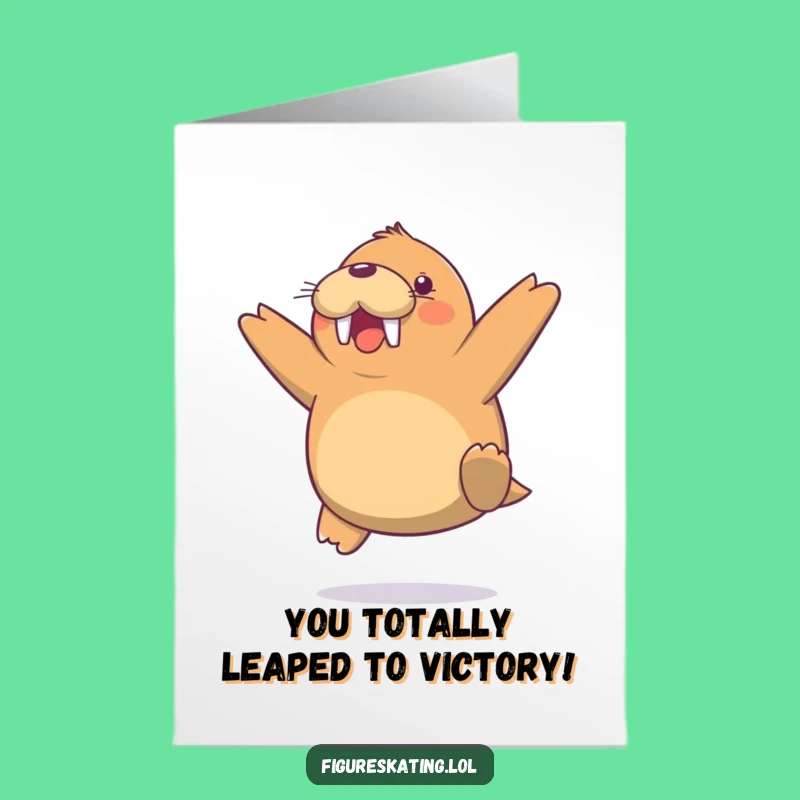 Free Printable Walrus Jump Congrats Card - Funny Downloadable Achievement Gift