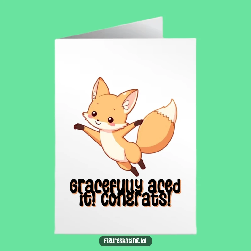 Free Printable Congrats Card: Fox Arabesque - Celebrate with Funny Downloadable Art