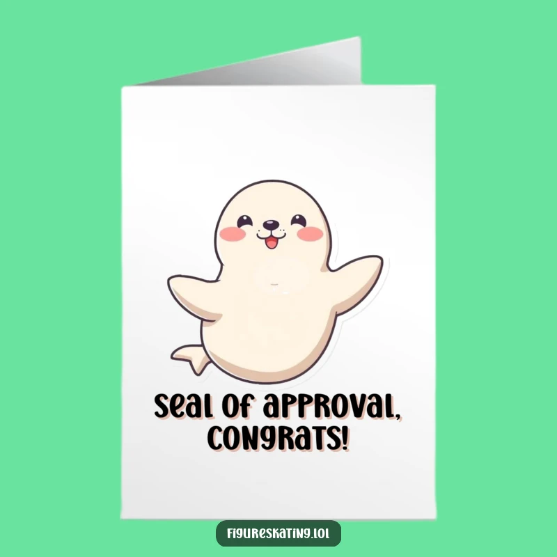 Free Printable Congrats Card: Talented Seal Spin, Unique Downloadable Gift