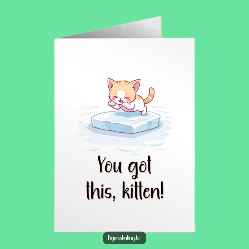 Free Printable Congrats Card: Kitten Pounce Celebration - Funny Downloadable Art