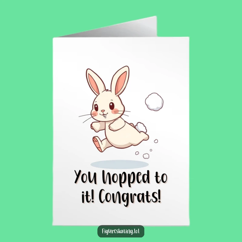Free Printable Congratulations Rabbit Card - Funny Downloadable for a Leap of Success!