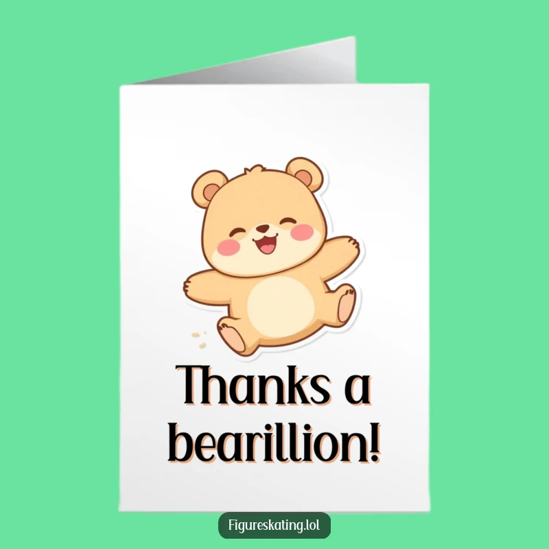 Free Printable Thank You Bear Card - Funny Downloadable for Expressing Gratitude Cheerfully