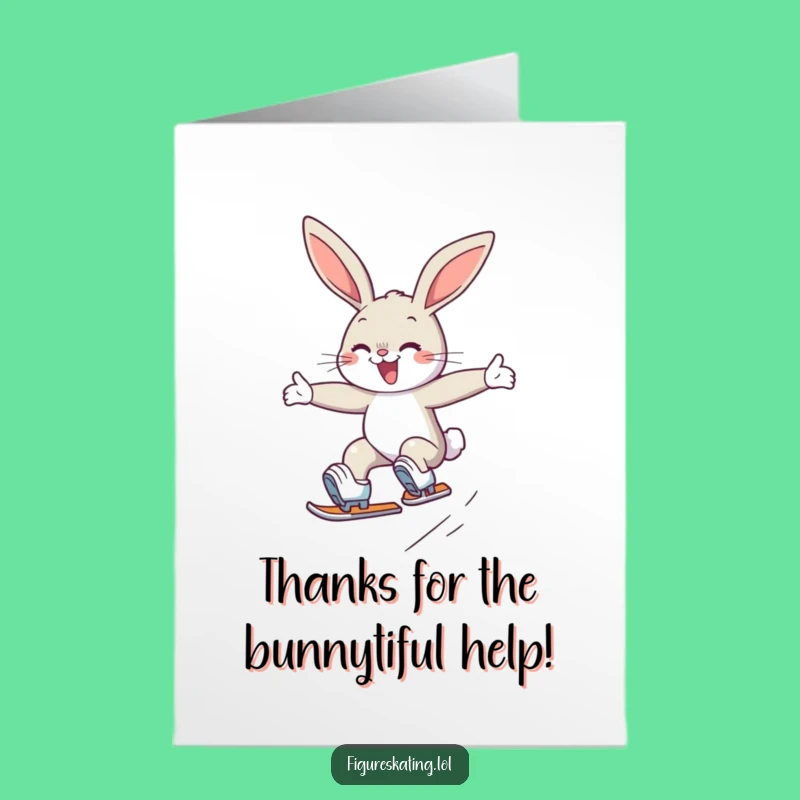 Free Printable Thank You Bunny Card - Funny Skater Gift for Expressing Gratitude
