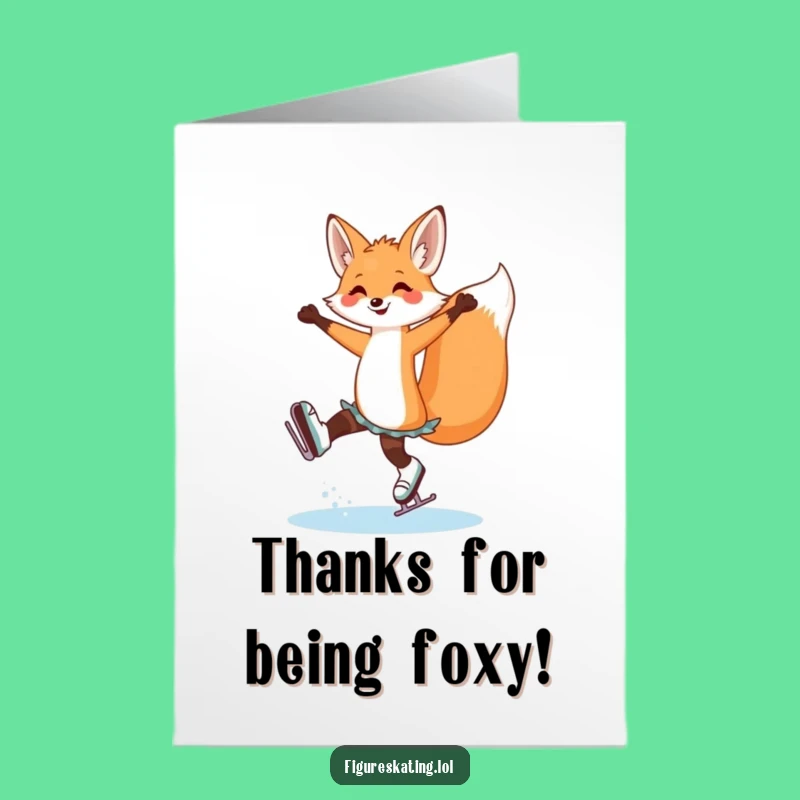 Free Printable Thank You Card: Fox Ballerina, Elegant Humorous Downloadable Appreciation