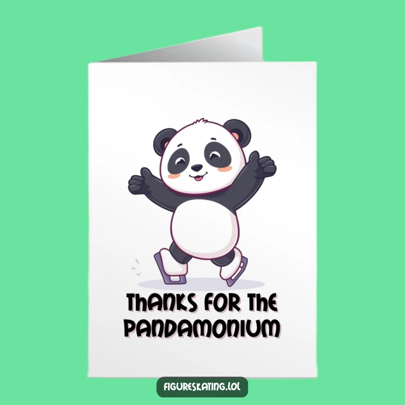 Free Printable Thank You Card: Joyful Panda Skater Thanks - Funny Downloadable Gift