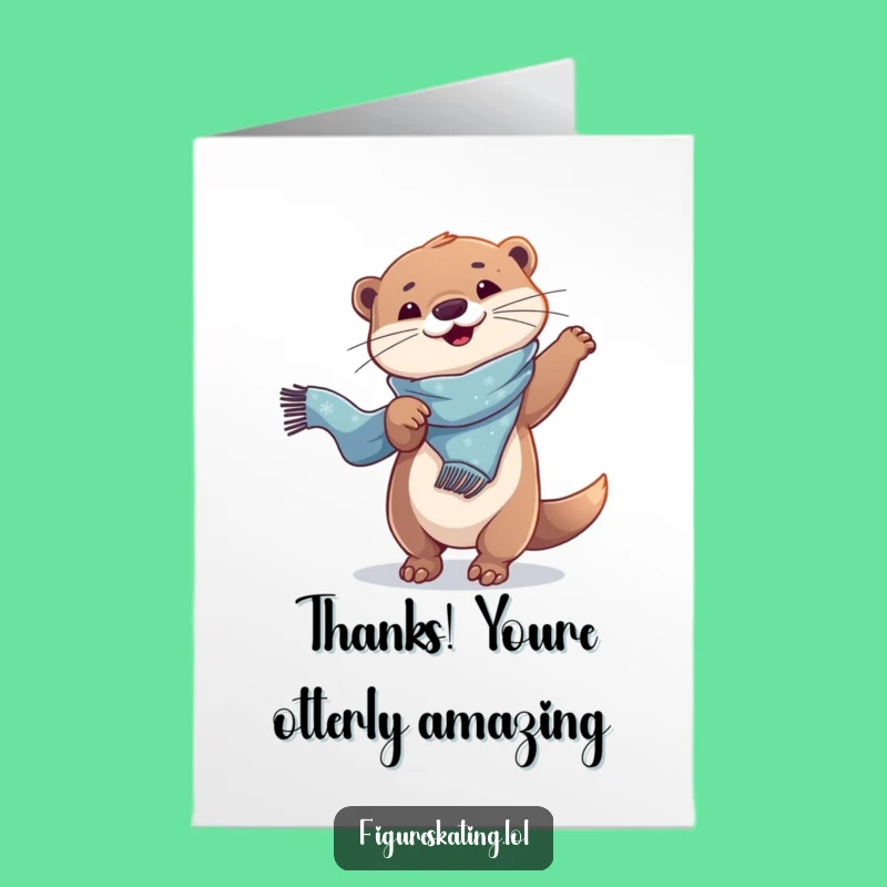 Free Printable Thank You Card: Otter's Thankful Twirl Funny Downloadable