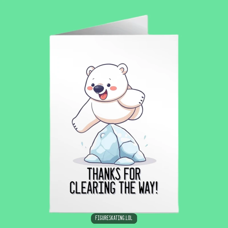 Free Printable Thank You Card: Polar Bear's Jump - Express Gratitude with Funny Downloadable