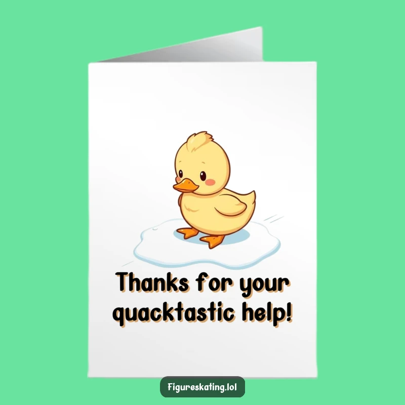 Free Printable Thank You Card: Wobbly Duckling's Ice Adventure - Funny Download