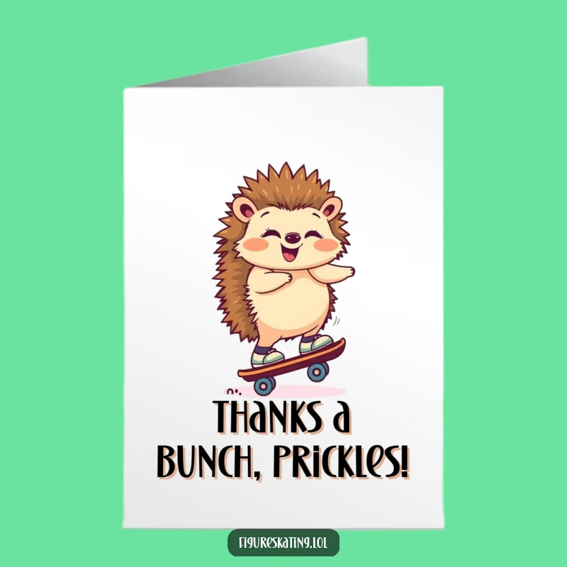 Free Printable Hedgehog Thank You Card: Thanks with a Giggling Glide