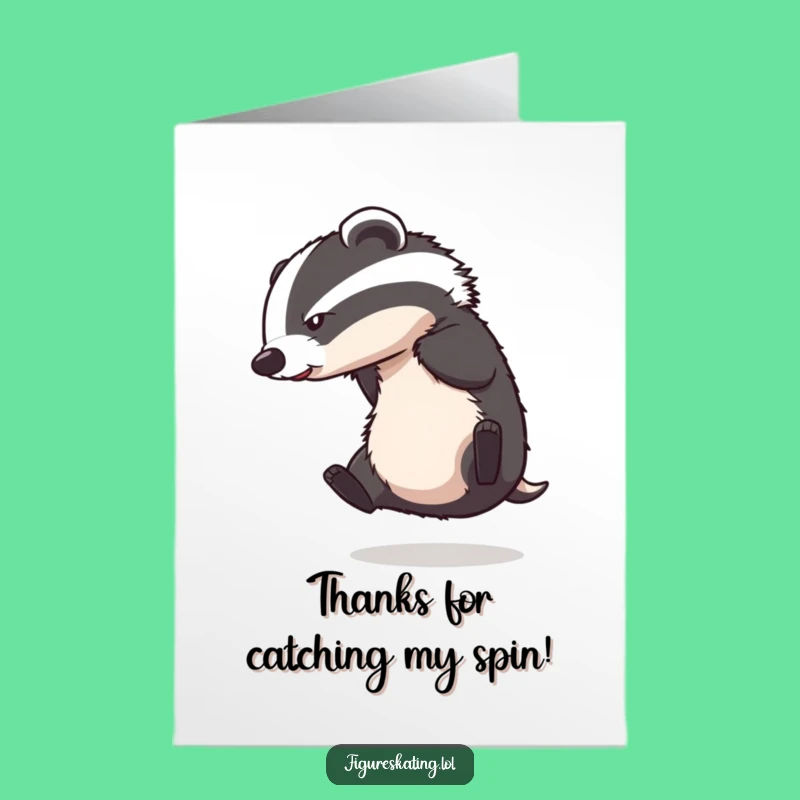 Free Printable Thank You Card: Humorous Badger Gliding Fail for a Downloadable Gift