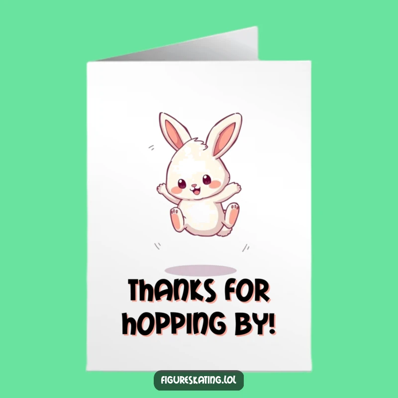 Free Printable Bunny Thank You Card: Thanks with a Wobbly Hop