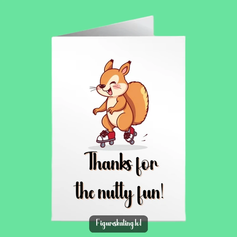 Free Printable Thank You Card: Adorable Squirrel Skating Oops for a Downloadable Gift