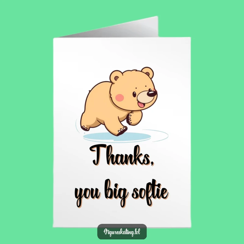 Free Printable Thank You Card: Bear Ice Thanks, Downloadable & Print at Home Appreciation Gift