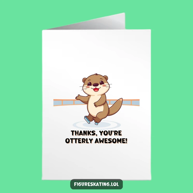 Free Printable Thank You Card: Otter Skater, Funny Downloadable Gift