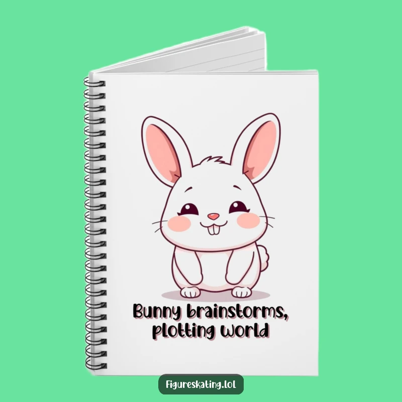 Funny Bunny Gliding Notebook - Lined Cartoon Journal for Peaceful Thoughts