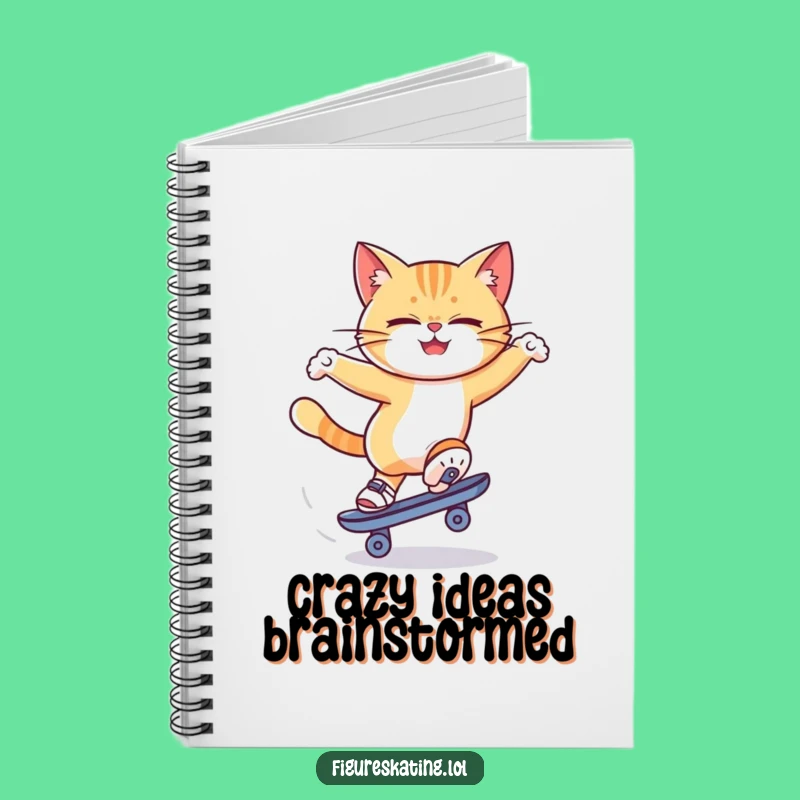 Funny Cat Skate Spin Notebook: Dizzy Skater Journal Gift!