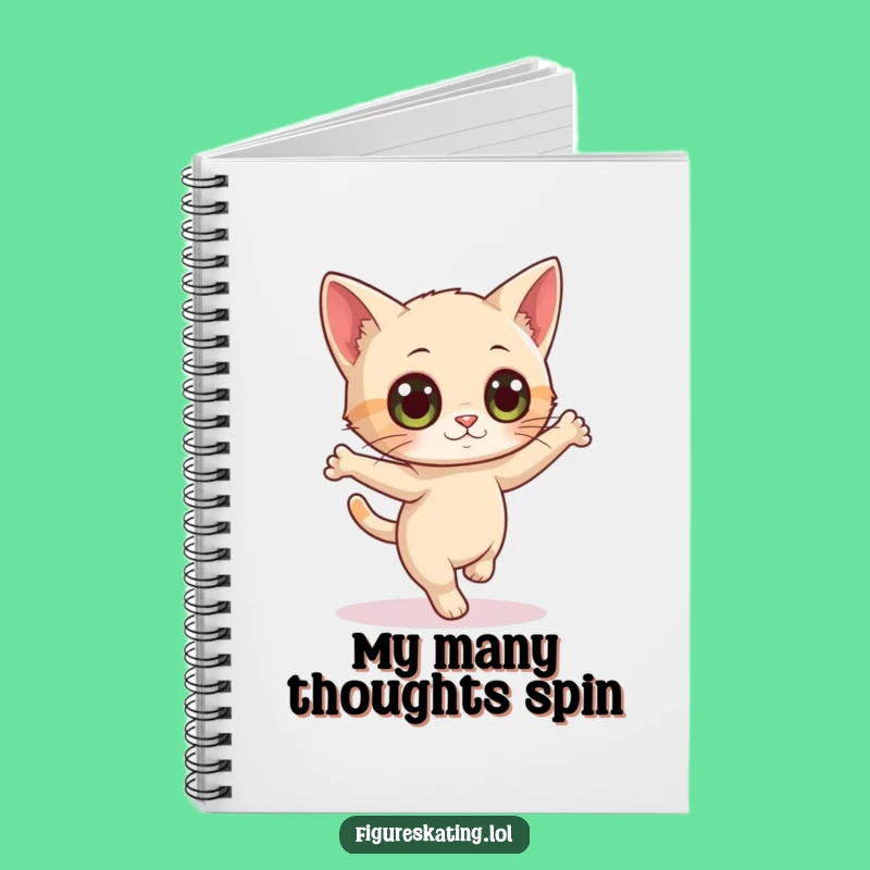 Funny Curious Cat Pirouette Notebook - Journal Gift for Creative Minds