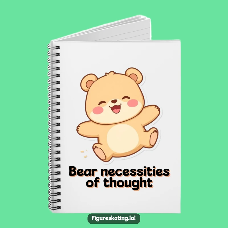 Funny Happy Bear Gliding Notebook - Journal Gift for Creative Minds