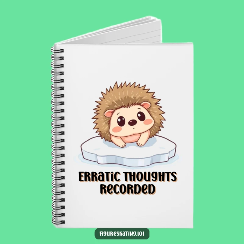 Funny Hedgehog Ice Slip Notebook: Skater's Journal Gift