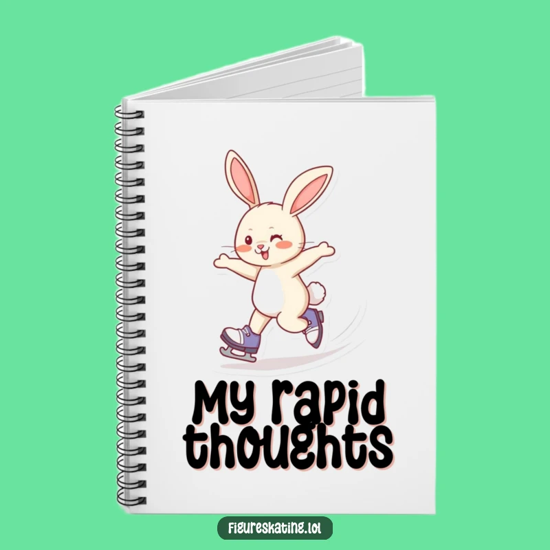 Funny Rabbit Skating Notebook: Jot Down Speedy Thoughts Gift
