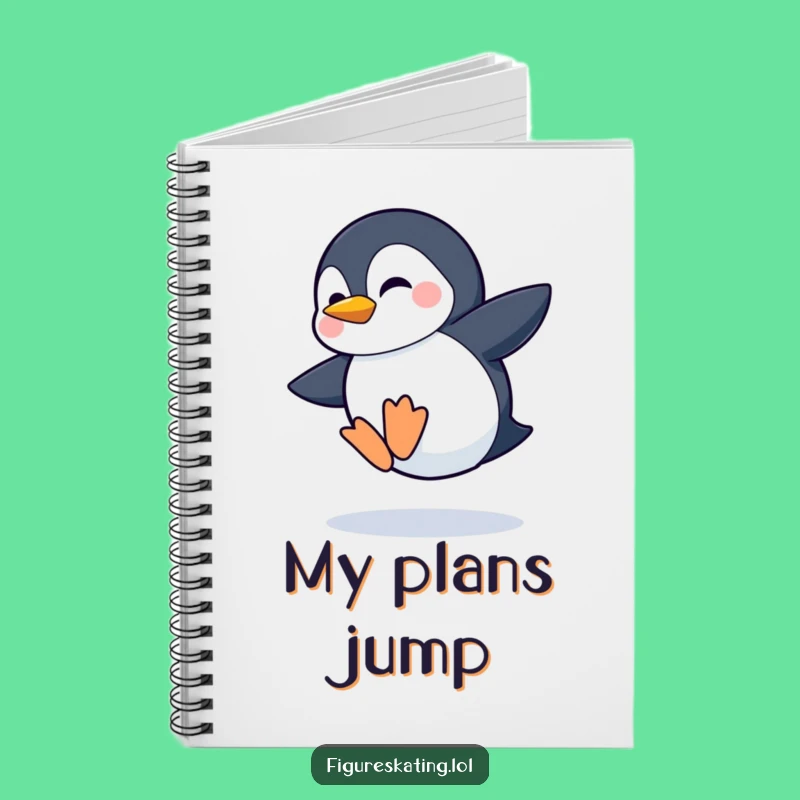 Funny Shy Penguin Jumping Notebook: Jot Down Your Brave Ideas!