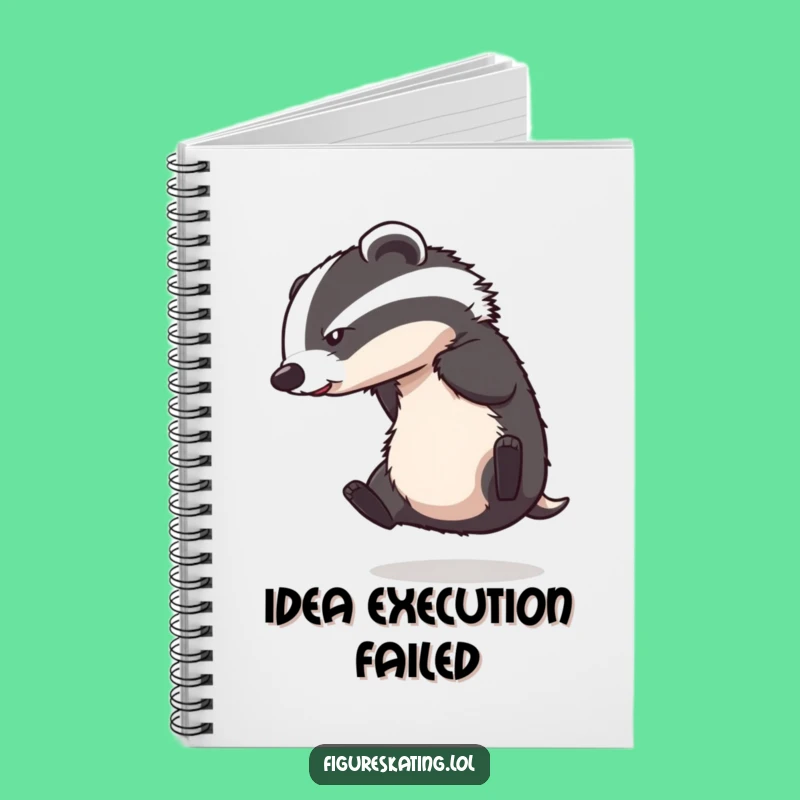 Funny Badger Ice Skating Notebook: Jot Down Ideas with Hilarious Animal Art.