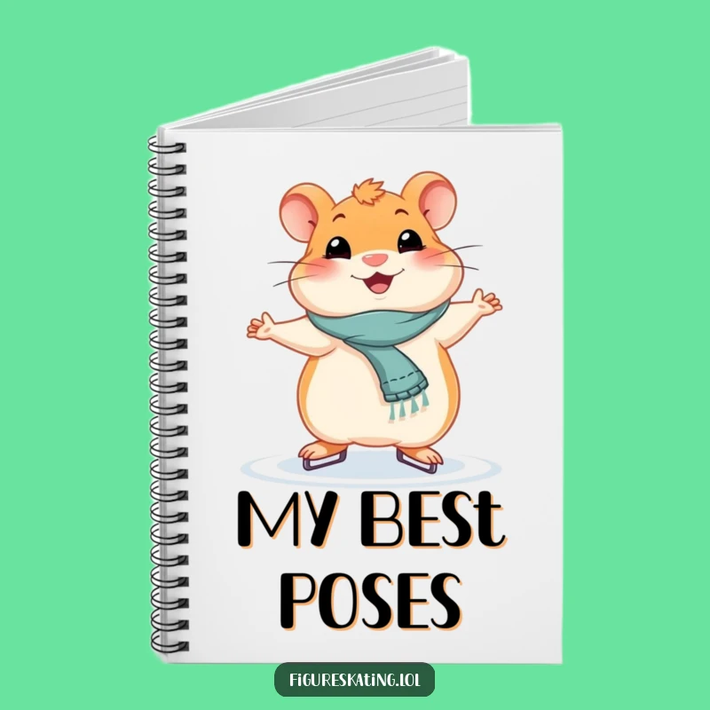 Funny Smiling Hamster Ice Skating Notebook - Hilarious Journal for Pet Dreams