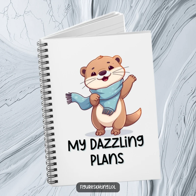Funny Notebook: A playful otter twirling with a scarf on the cover, inspiring humorous notes and creative ideas for its owner.