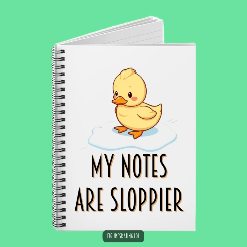 Funny Wobbly Duckling Ice Notebook - Hilarious Journal for Skating Dreams