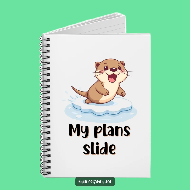 Funny Excited Otter Ice Sliding Notebook: Jot Down Your Adventures!