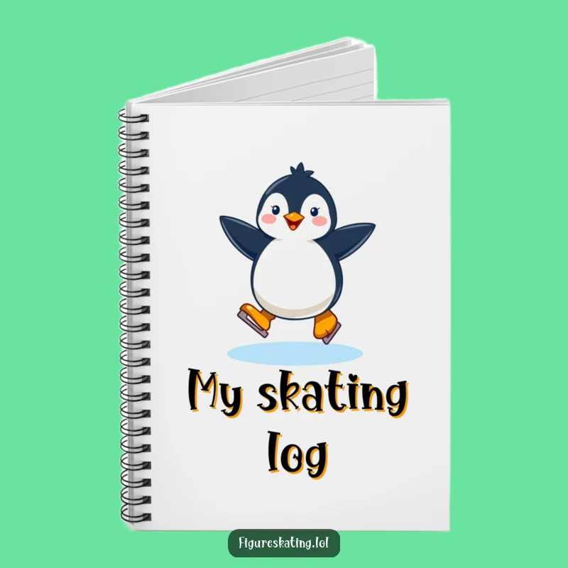 Funny Happy Penguin Ice Skating Notebook: Journal Your Winter Adventures