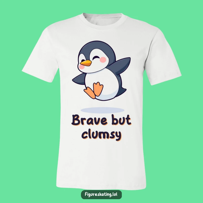 Funny Shy Penguin Jumping T-Shirt: Embrace the Wobble Gift