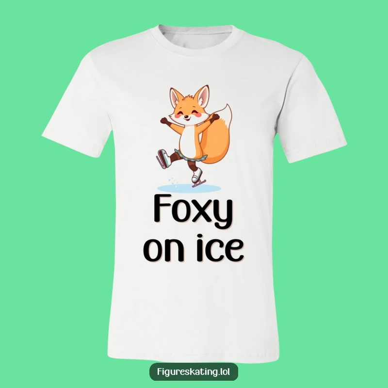 Funny Fox Ice Skating T-Shirt: Chic Skater Fox Tee, Gift!