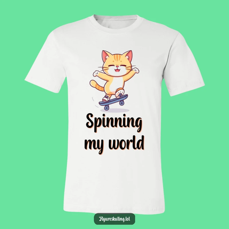 Funny Cat Skate Spin T-Shirt: Dizzy Skater Cat Tee, Gift!