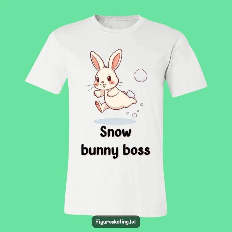 Funny Determined Rabbit Leaping T-Shirt - Winter Action Gift for Fun