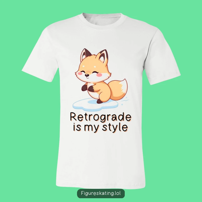 Funny Fox Glide T-Shirt - Happy Backward Skater Graphic Tee