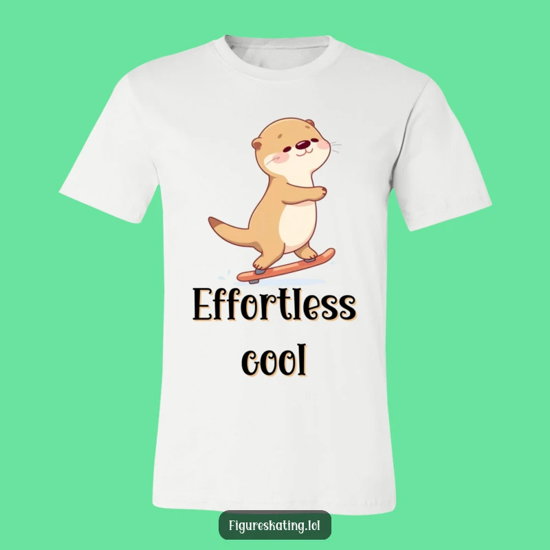 Funny Otter Gliding T-Shirt: Comical Skater Apparel Gift