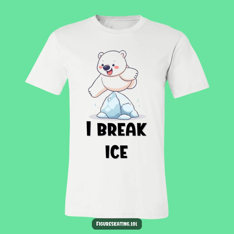 Funny Polar Bear Ice Sculpture Leap T-Shirt: Comedic Animal Graphic Tee Gift