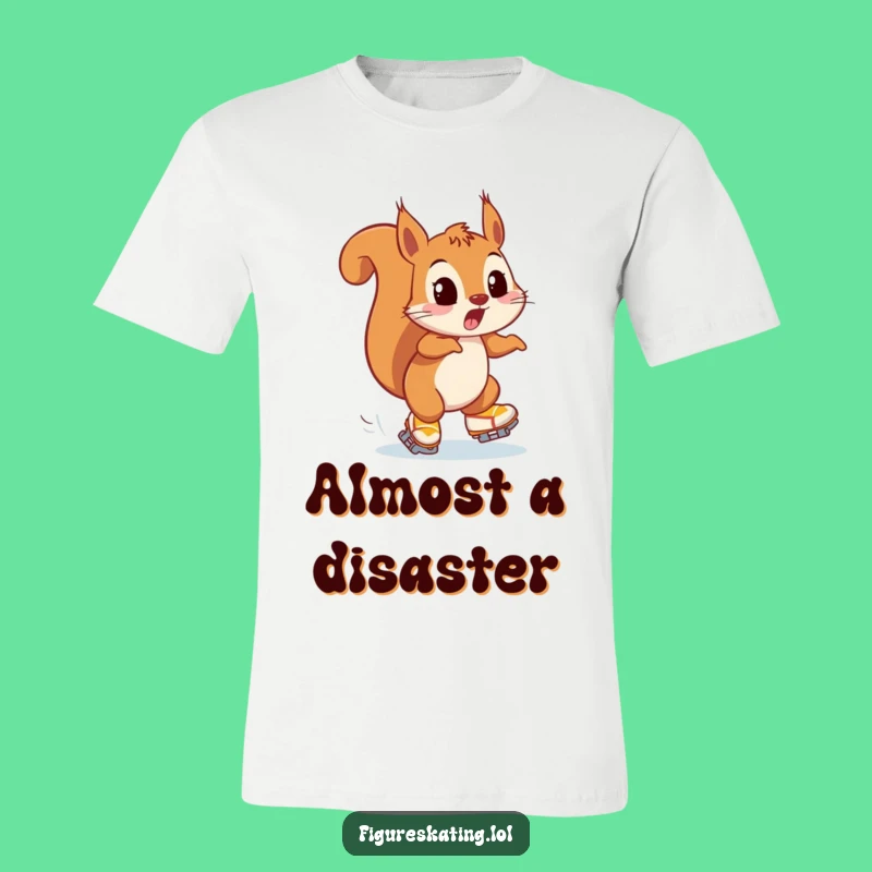 Funny Squirrel Skater T-Shirt: Surprised Animal's Near Miss Tee